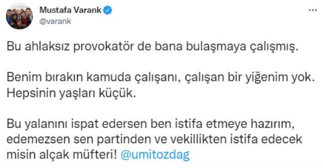 Ümit Özdağ'ın iddiasına Bakan Varank'tan sert tepki: İspat edersen istifa etmeye hazırım