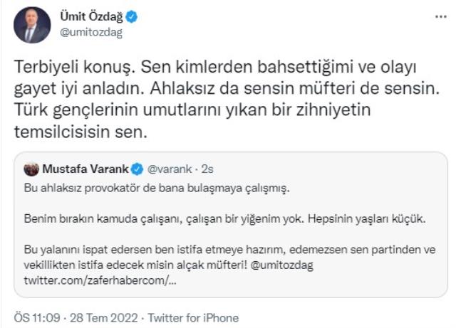 Ümit Özdağ'ın iddiasına Bakan Varank'tan sert tepki: İspat edersen istifa etmeye hazırım