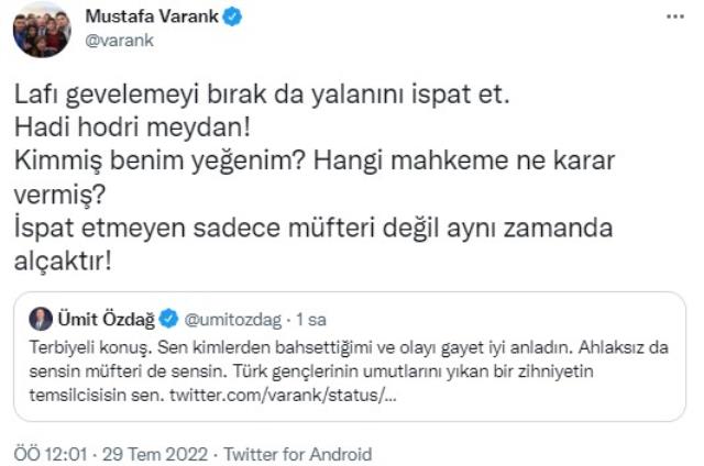 Ümit Özdağ'ın iddiasına Bakan Varank'tan sert tepki: İspat edersen istifa etmeye hazırım