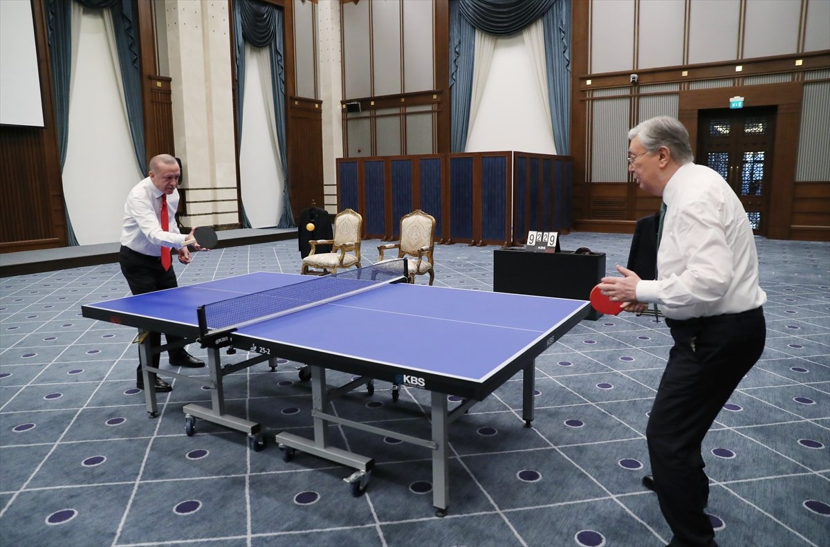 Cumhurbaşkanı Erdoğan, Tokayev ile masa tenisi oynadı #2