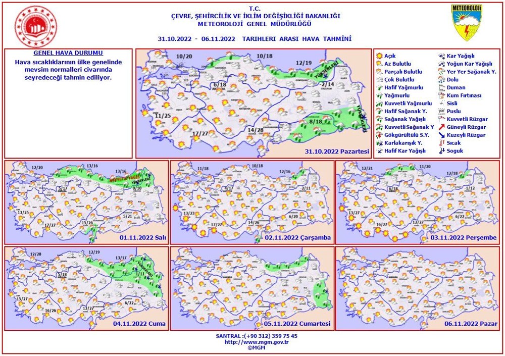 Yeni haftada (31 Ekim-6 Kasım) hava nasıl olacak? (Meteoroloji'den toz taşınımı uyarısı) - 8