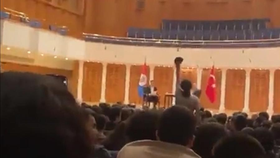 Ümit Özdağ Bilkent Üniversitesi’nde protesto edildi