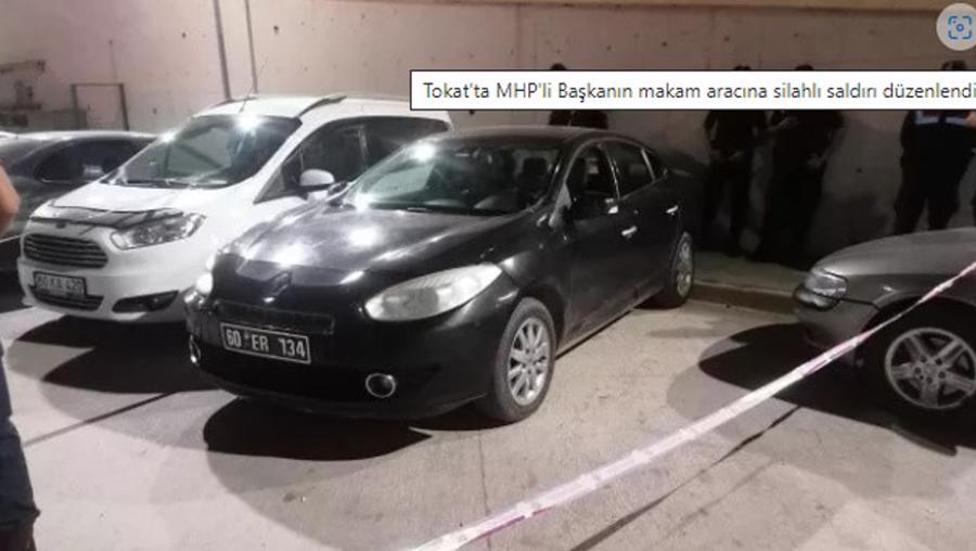 MHP'li belde belediye başkanının makam aracına silahlı saldırı