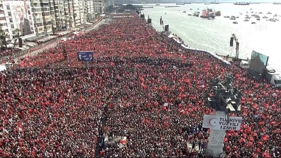 Erdoğan'ın İzmir mitinginde alan doldu nu?