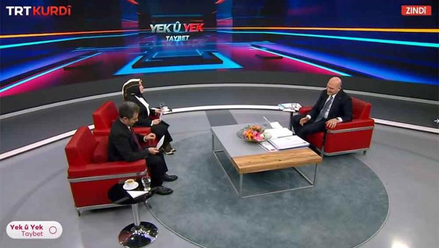 Bakan Soylu, TRT Kurdi'de gazetecilerle Kürtçe konuştu