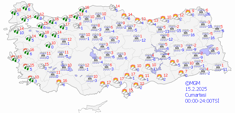 15 Şubat Cumartesi