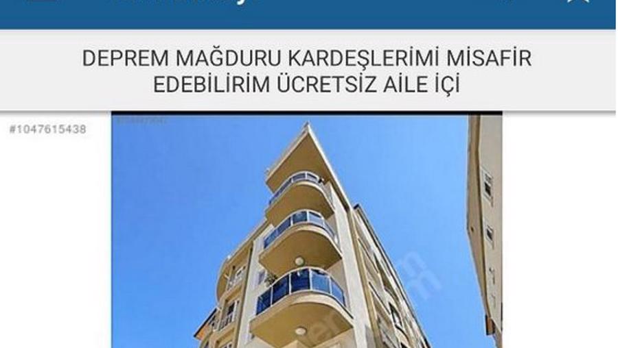 Kiralık evler depremzedeler için ücretsiz ilana dönüştü   