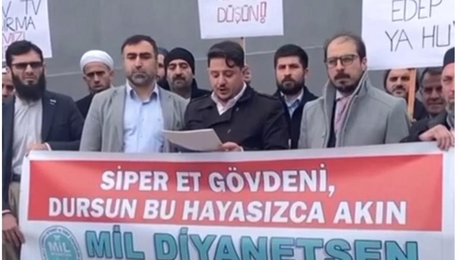 Mil Diyanet Sen'den Show TV önünde 'Kızılcık Şerbeti' protestosu