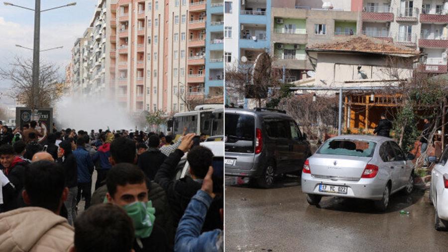 HDP'nin nevruz etkinliğinde polise taşlı saldırı