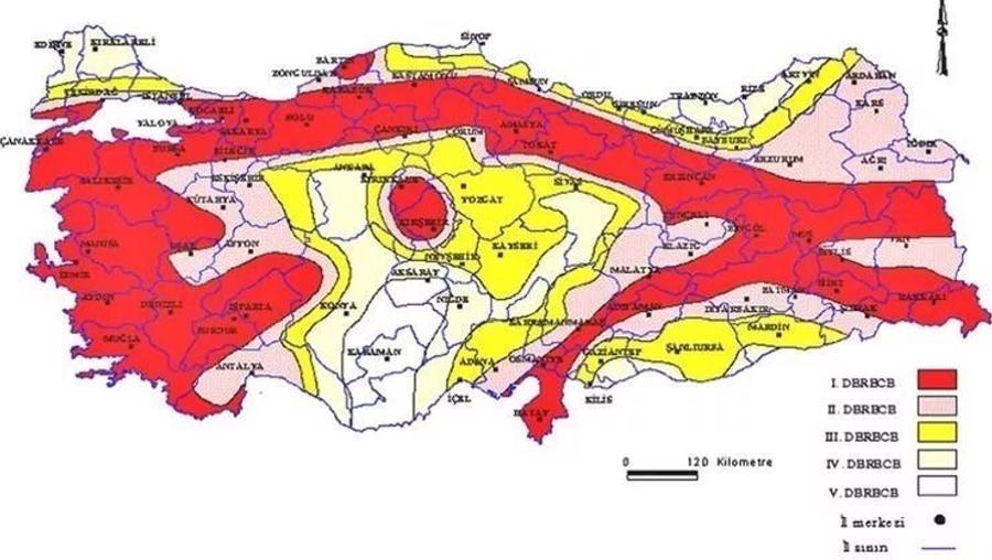 Türkiye Deprem Tehlike Haritasına göre en az riskli 12 il
