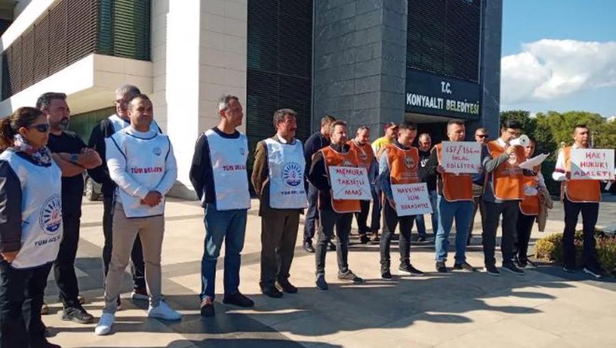 Bağımsız Yerel Hak-Sen Konyaaltı Belediyesinde yaşanan mağduriyetler için basın açıklaması yaptı