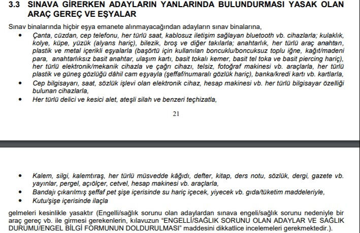 KPSS sınavına girerken alınmayacaklar arasında anahtarlık, her türlü araç anahtarı ve banka kartı yer aldı - 1. Resim