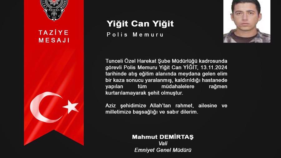 Atış eğitim alanında yaralanan polis memuru şehit oldu