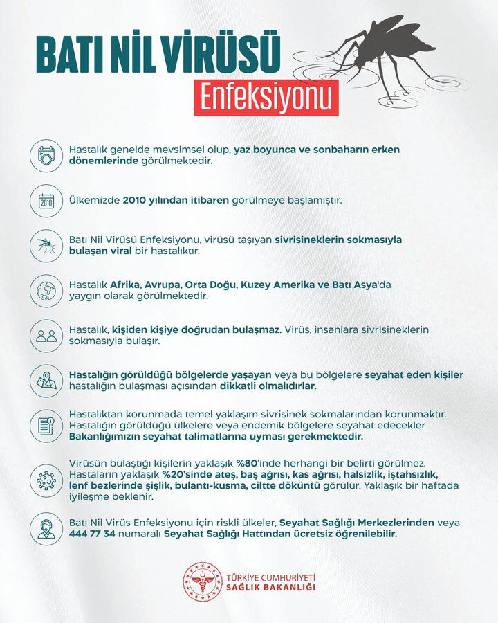 Türkiye'de Batı Nil Virüsü görüldü mü? Sağlık Bakanlığı vaka sayısını açıkladı - 1. Resim