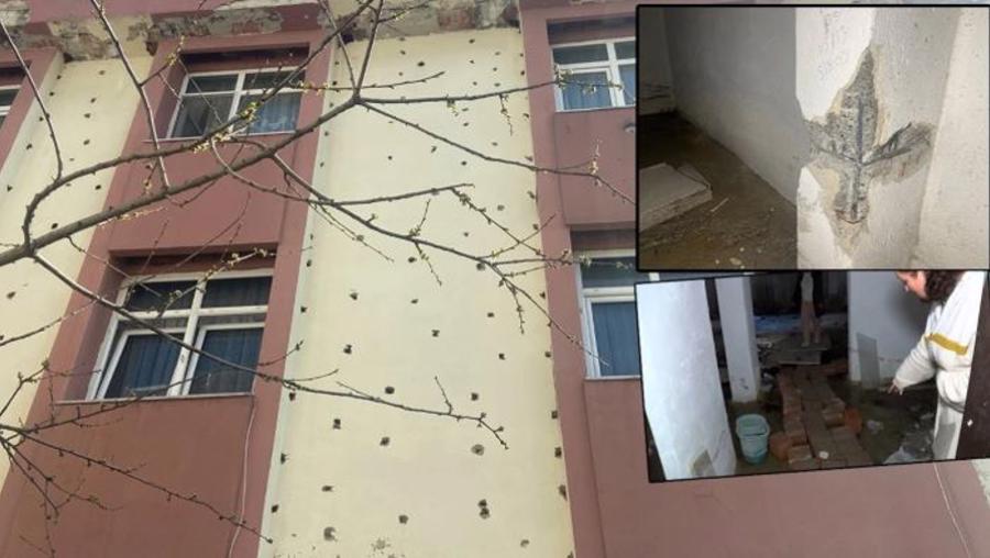 19 kişiye mezar olan binanın bodrumunda açılan pencere temele zarar vermiş