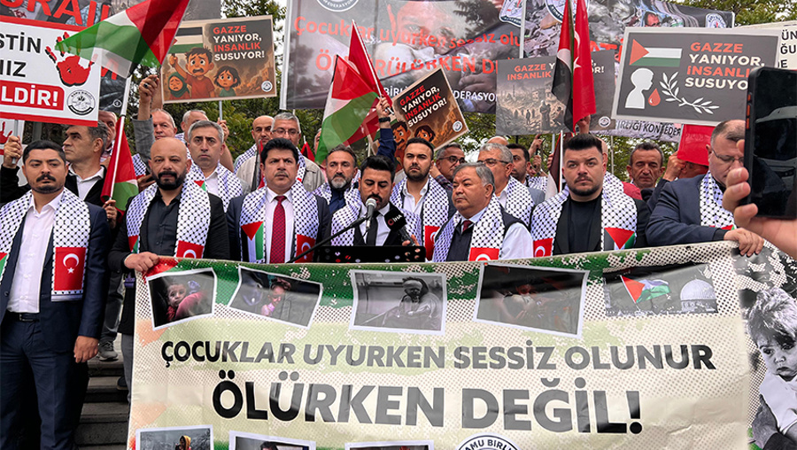 Kamu Birliği’nden İsrail Büyükelçiliği önünde Gazze Tepkisi