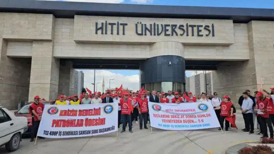 Hitit Üniversitesinde işçiler 5 TL'lik zam aldı